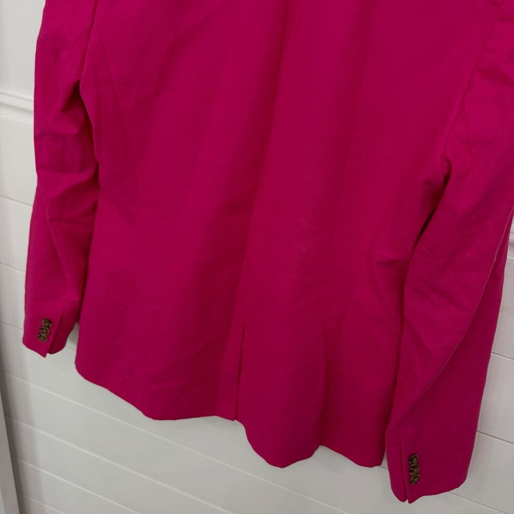 Women’s J. Crew Linen Blend One Button Blazer Hot Pink Size 8 - Picture 7 of 7